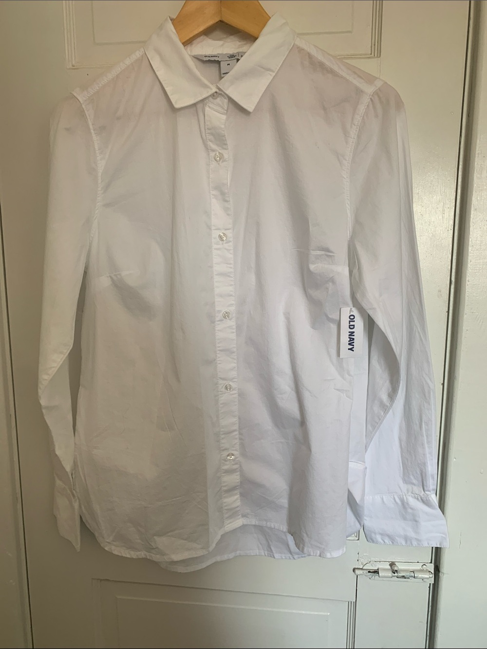 Old Navy White Button-Down Women's Classic Shirt M